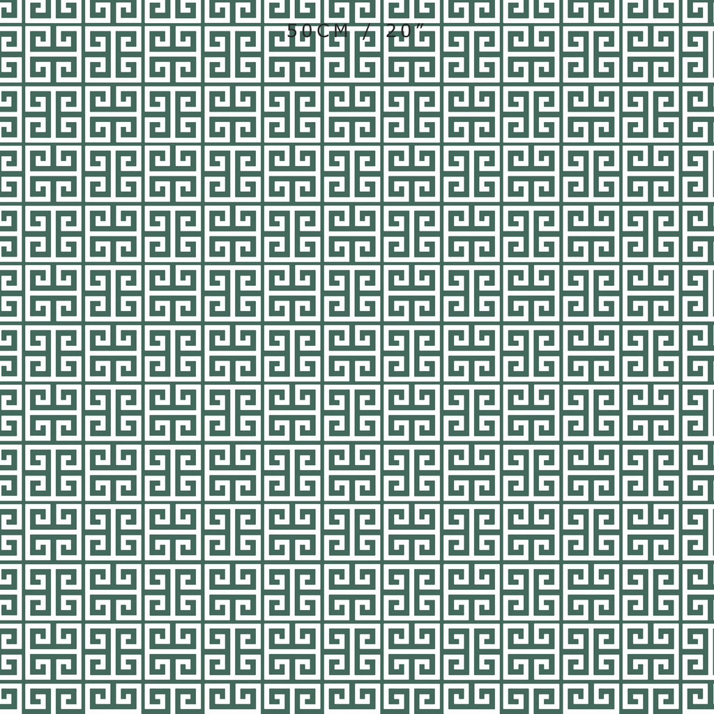 Greek Key Fabric - Leaf - Hydrangea Lane Home