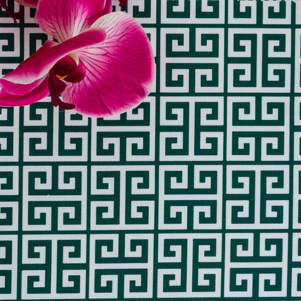 Greek Key Fabric - Leaf - Hydrangea Lane Home