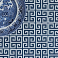 Greek Key Fabric - Navy - Hydrangea Lane Home