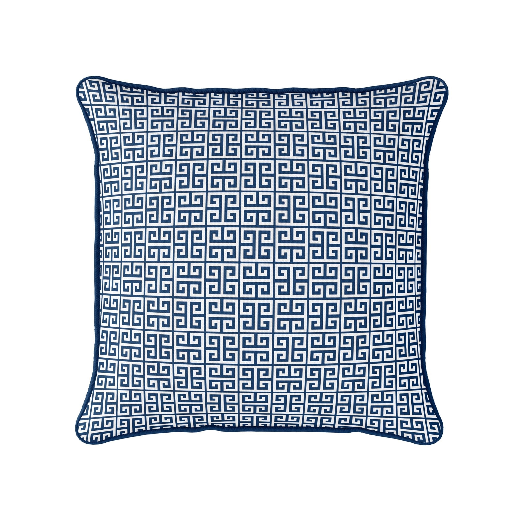 Greek Key Fabric - Navy - Hydrangea Lane Home