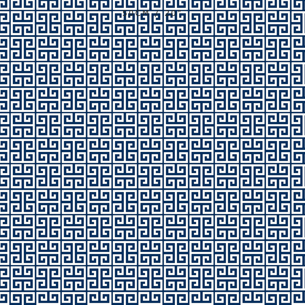 Greek Key Fabric - Navy - Hydrangea Lane Home