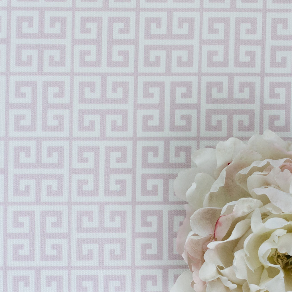 Greek Key Fabric - Peony - Hydrangea Lane Home
