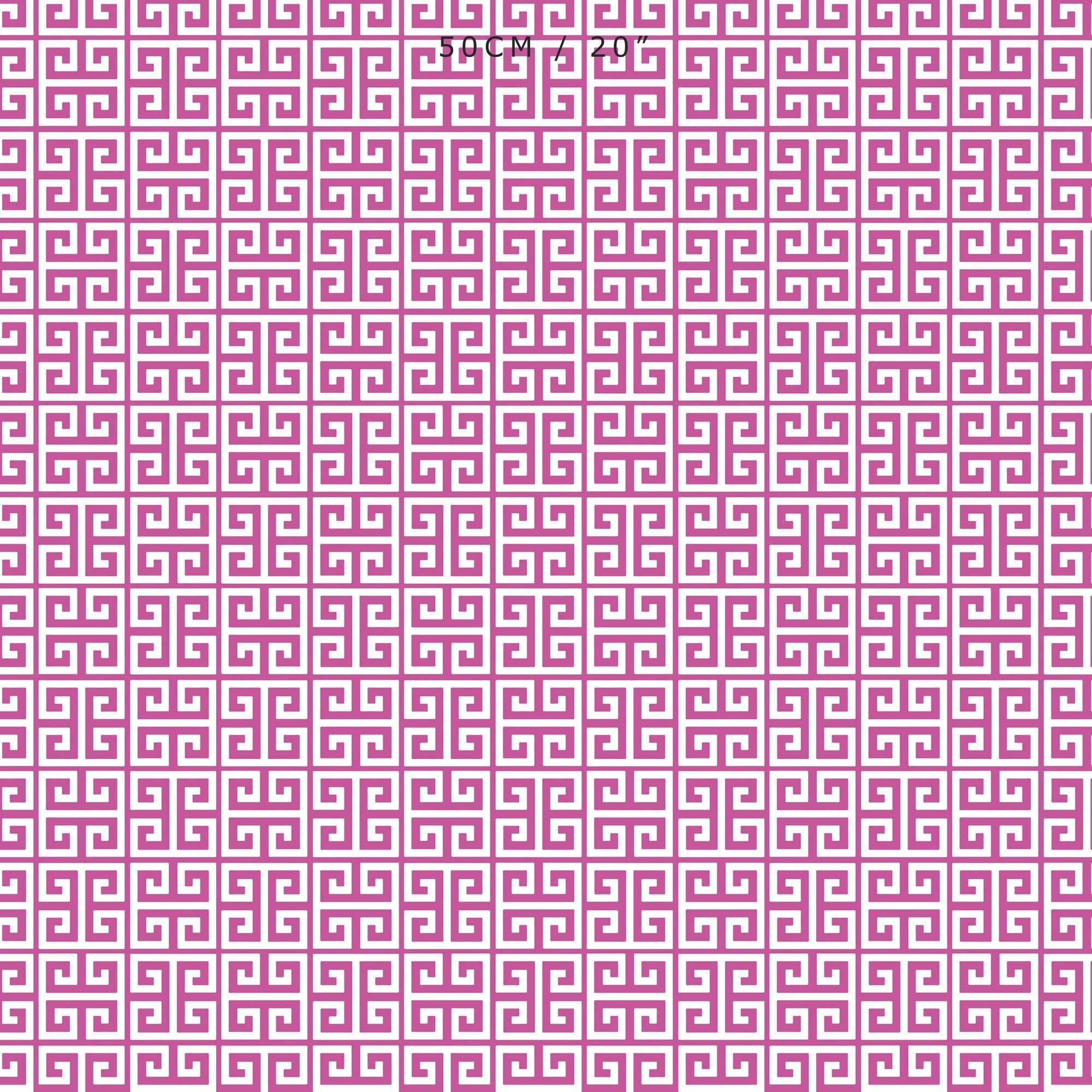 Greek Key Fabric - Raspberry - Hydrangea Lane Home
