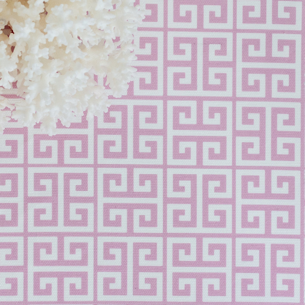 Greek Key Fabric - Tickled Pink - Hydrangea Lane Home