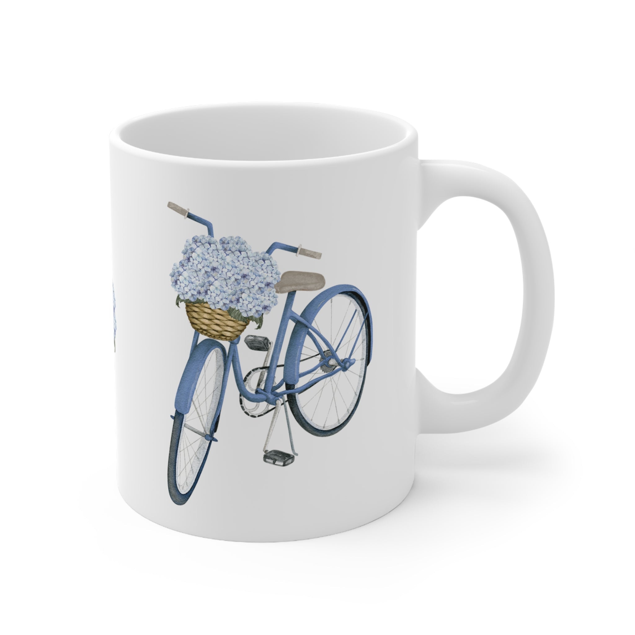 Hamptons Hydrangea Bicycle Ceramic Mug - Hydrangea Lane Home