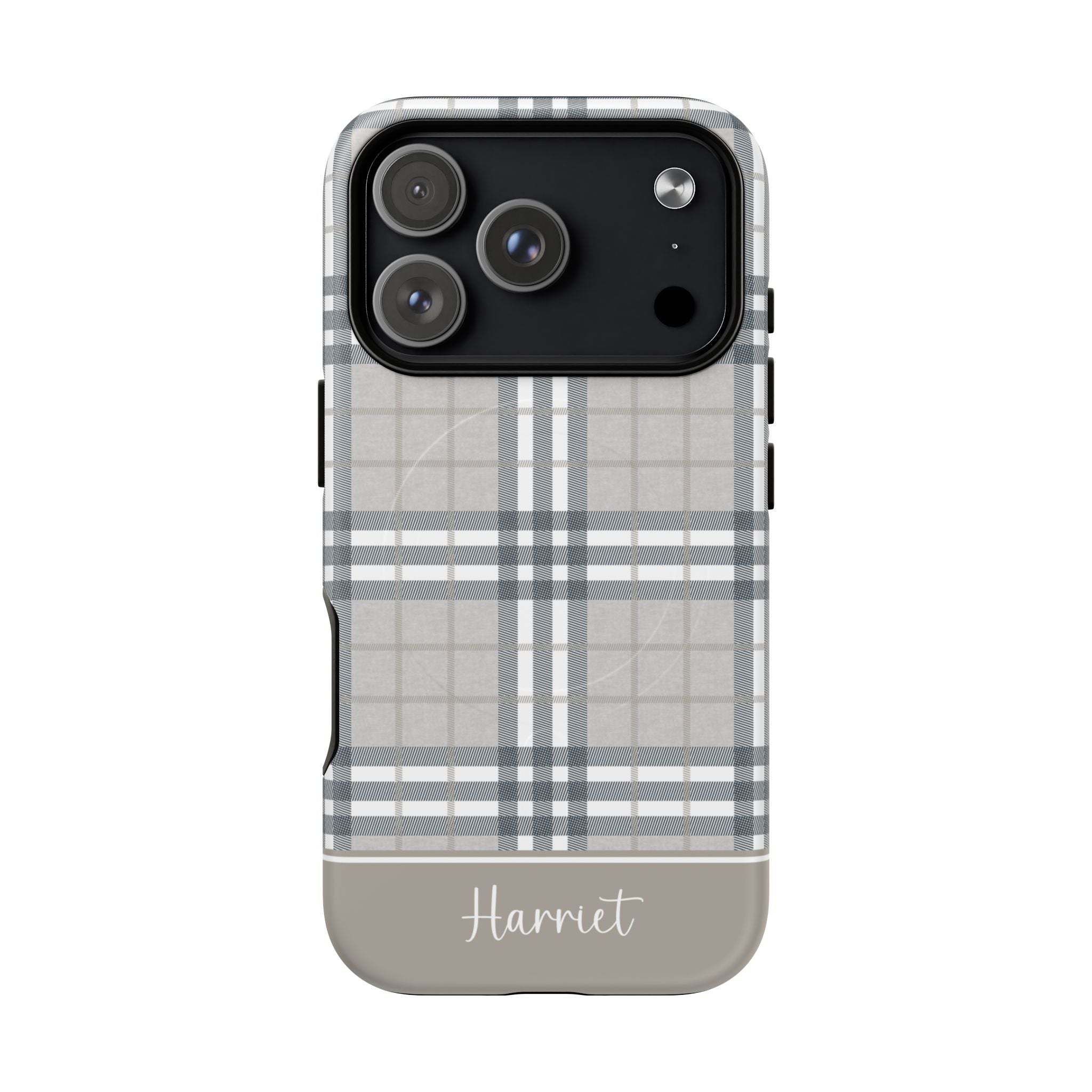 Highland Plaid Beige MagSafe Tough iPhone Case - Hydrangea Lane Home