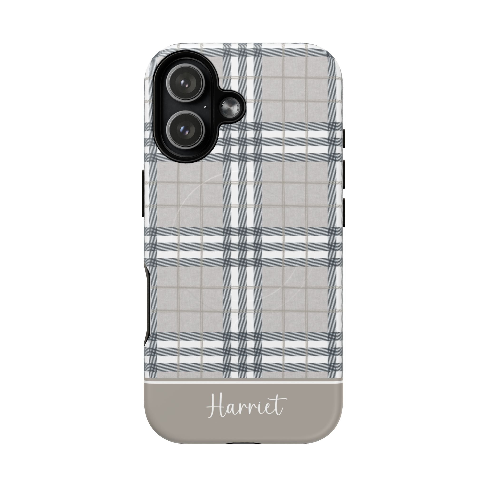 Highland Plaid Beige MagSafe Tough iPhone Case - Hydrangea Lane Home
