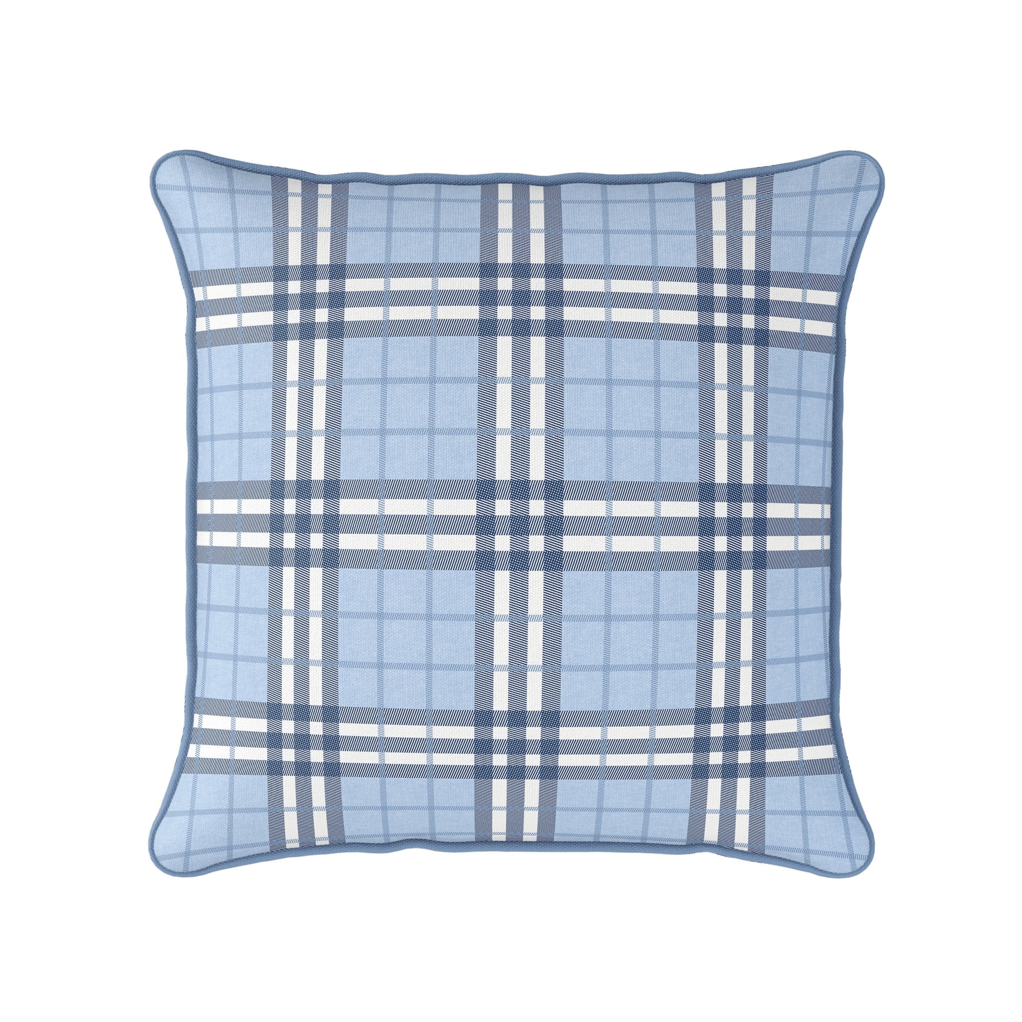 Highland Plaid Blue Cushion - Hydrangea Lane Home