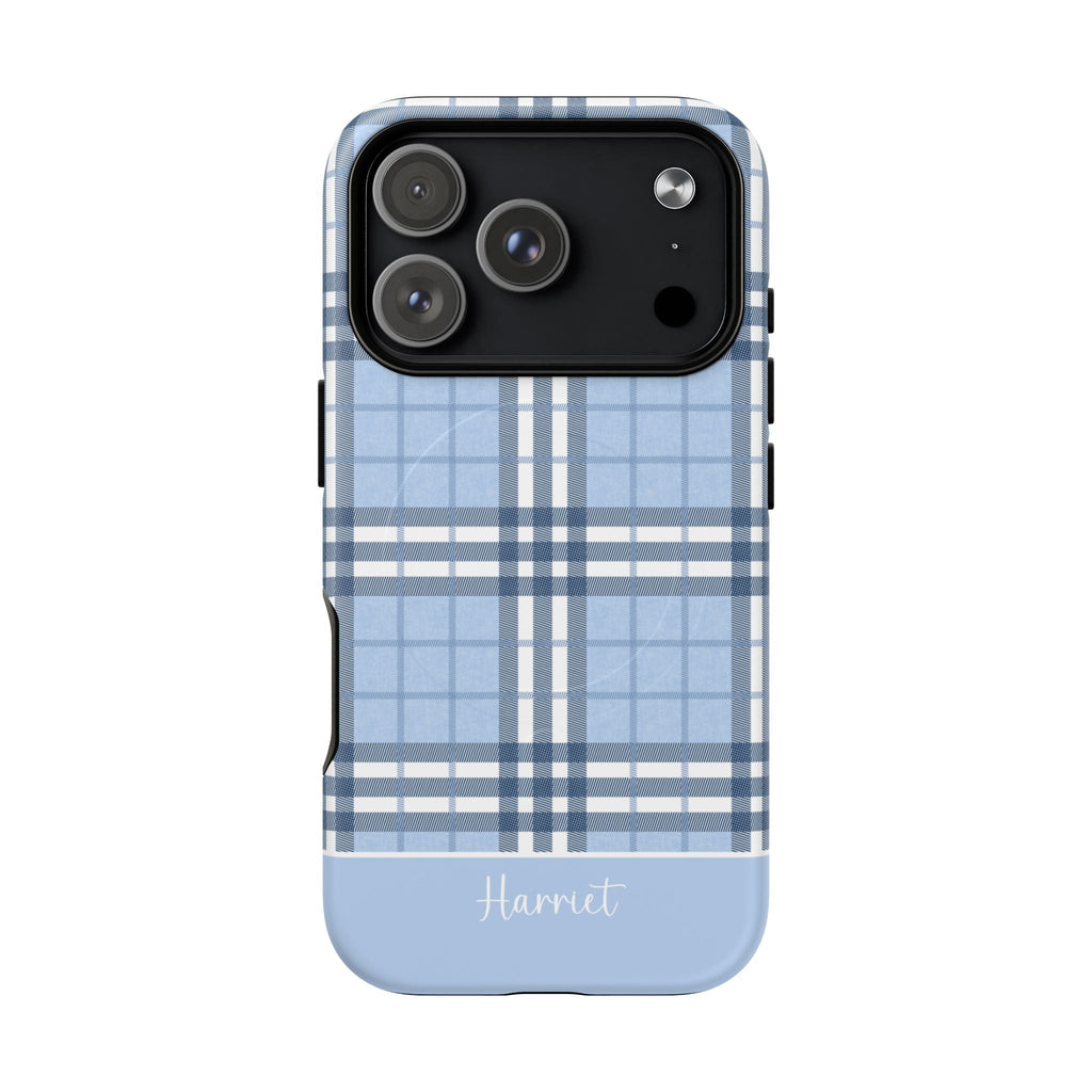 Highland Plaid Blue MagSafe Tough iPhone Case - Hydrangea Lane Home