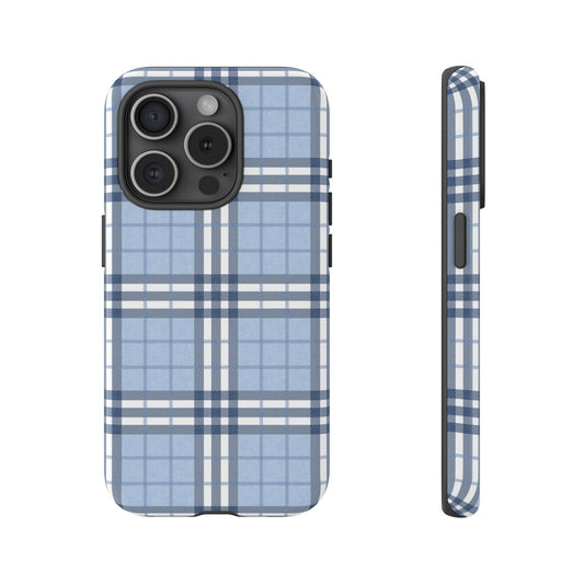 Highland Plaid Blue Tough iPhone Case - Hydrangea Lane Home