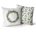 Holly Wreath Christmas Cushion/Pillow Cover - Hydrangea Lane Home