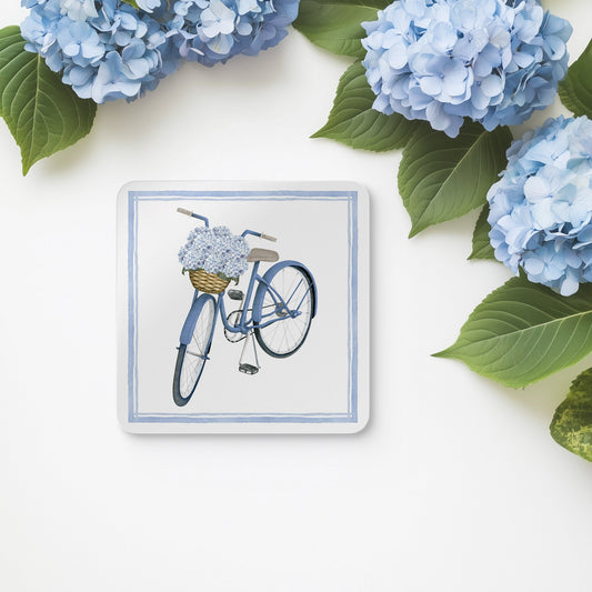 Hydrangea Bicycle Set of 4 Drink Coasters - Hydrangea Lane Home