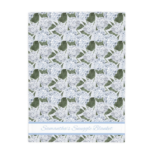 Hydrangea Garden Blue Soft Fleece Throw Blanket - Hydrangea Lane Home
