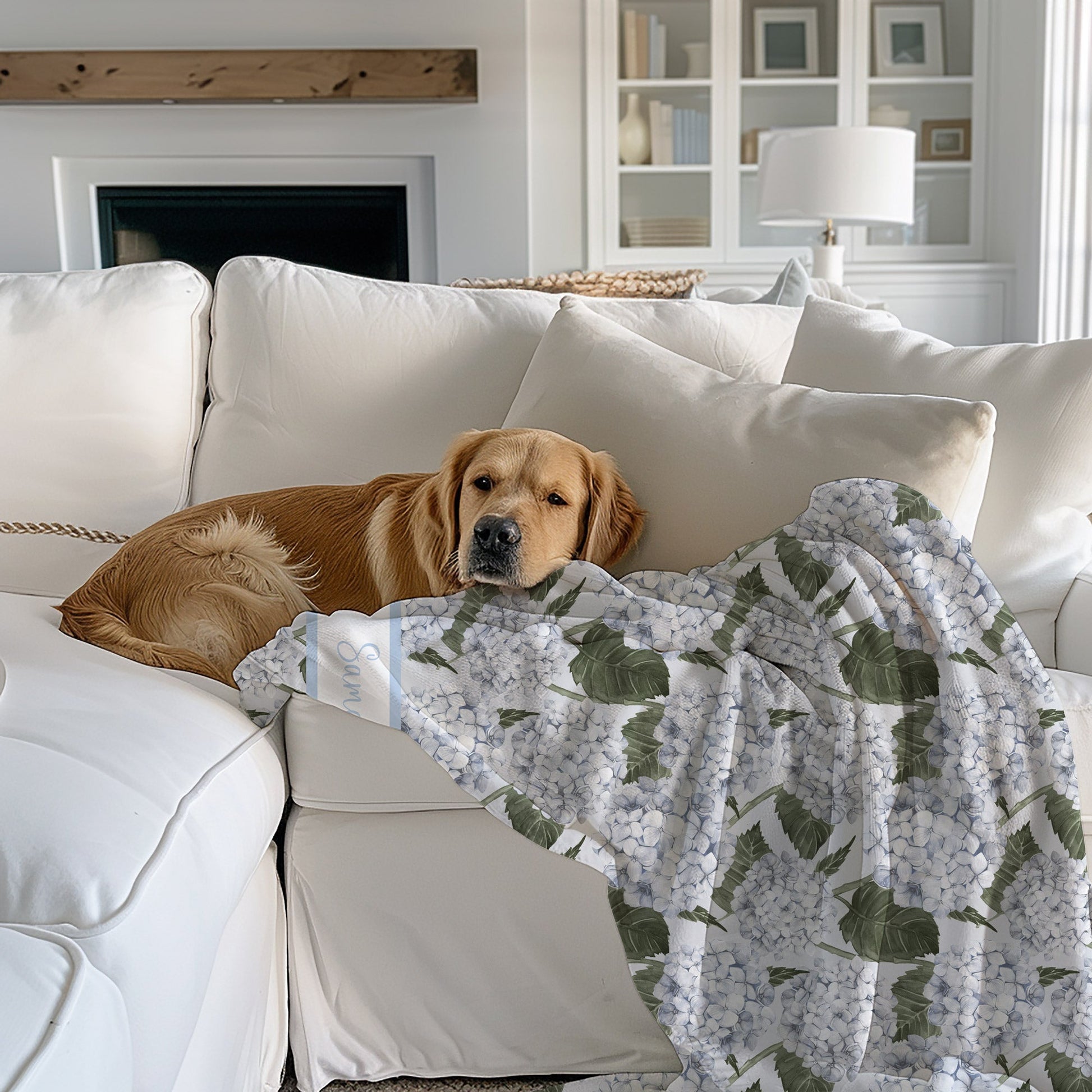 Hydrangea Garden Blue Soft Fleece Throw Blanket - Hydrangea Lane Home