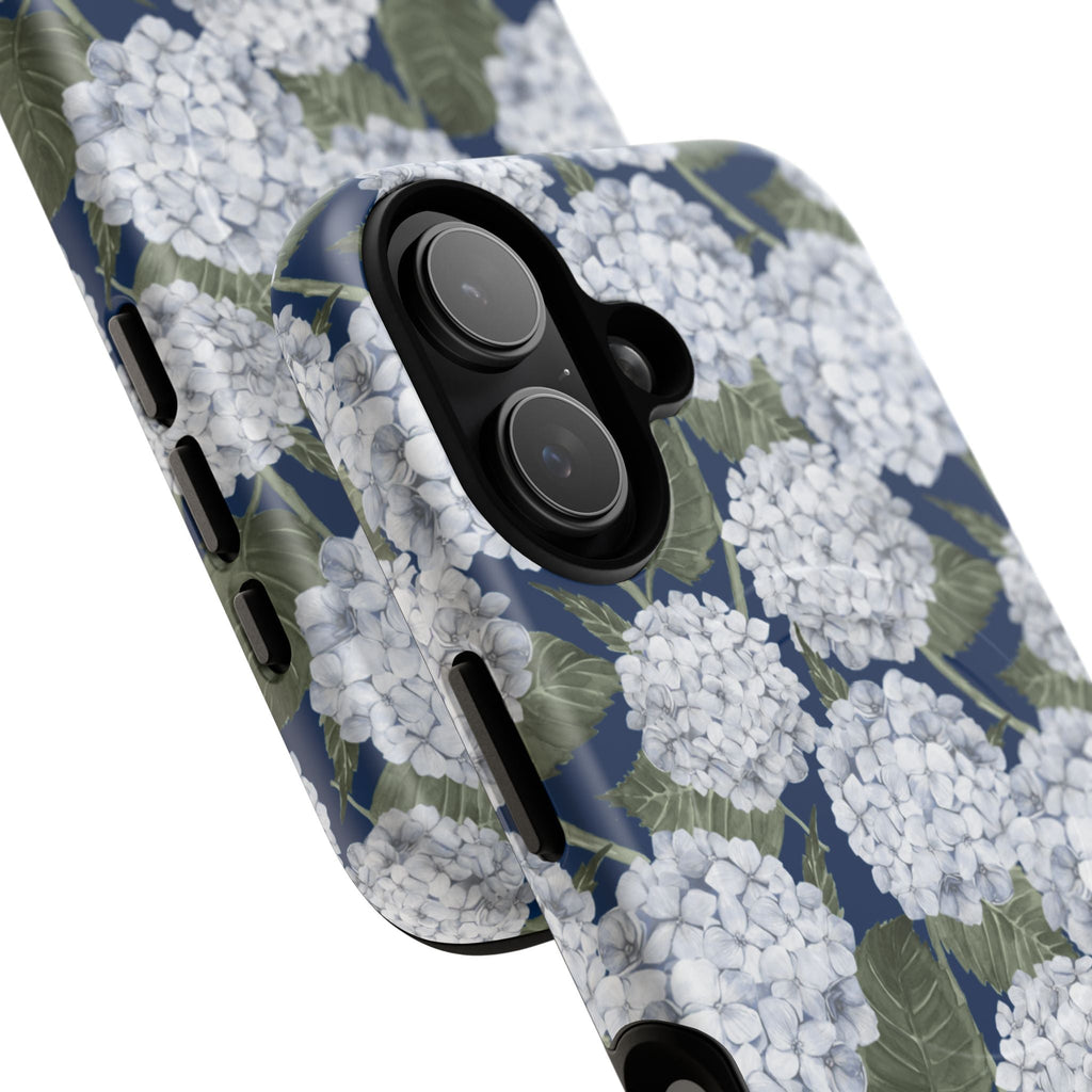 Hydrangea Garden Navy MagSafe Tough iPhone Case - Hydrangea Lane Home