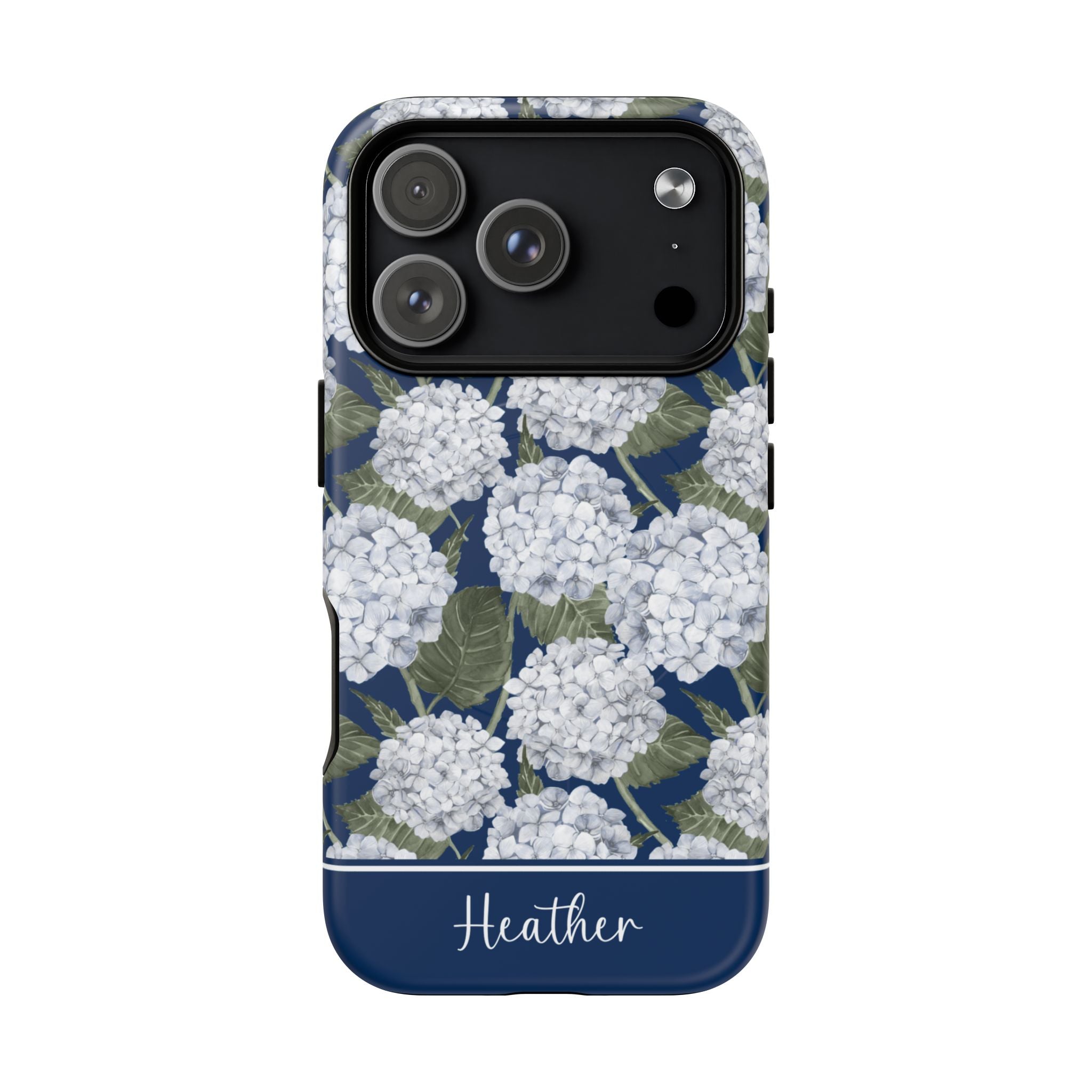 Hydrangea Garden Navy MagSafe Tough iPhone Case - Hydrangea Lane Home