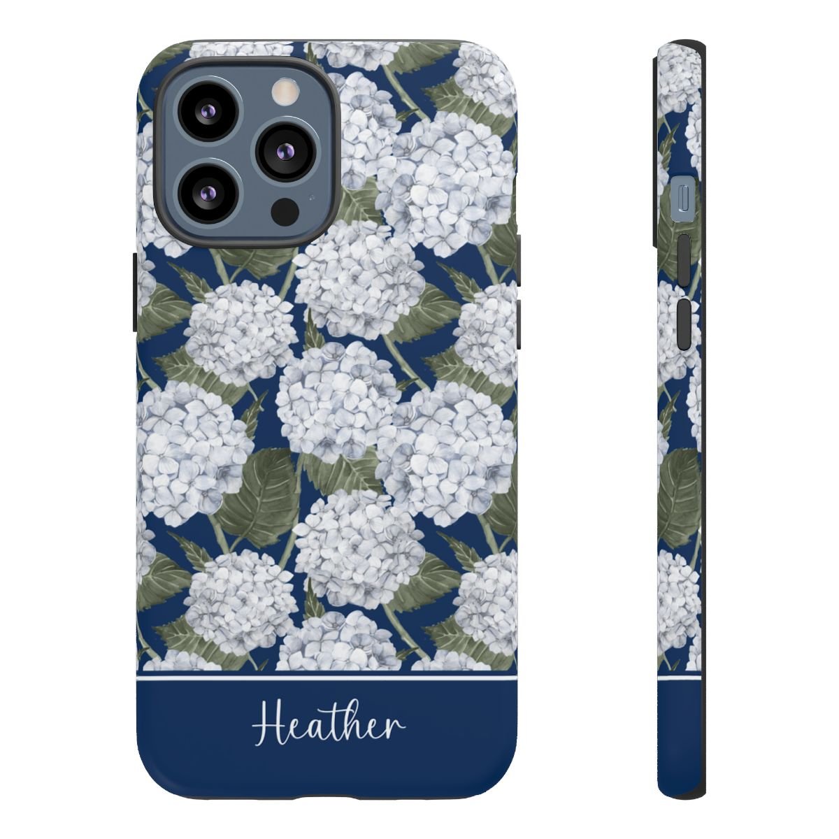 Hydrangea Garden Navy Tough iPhone Case - Hydrangea Lane Home