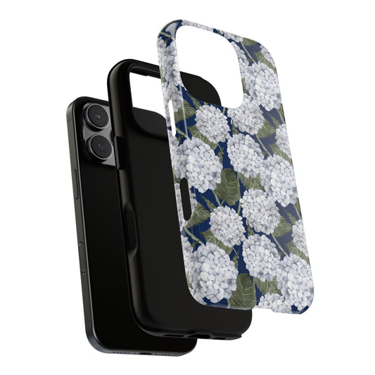 Hydrangea Garden Navy Tough iPhone Case - Hydrangea Lane Home