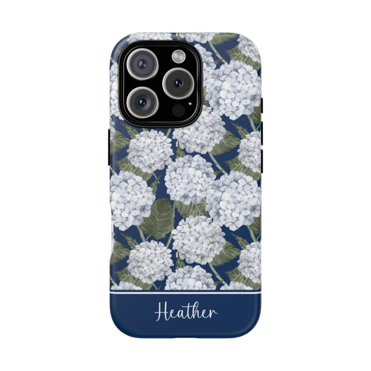 Hydrangea Garden Navy Tough iPhone Case - Hydrangea Lane Home