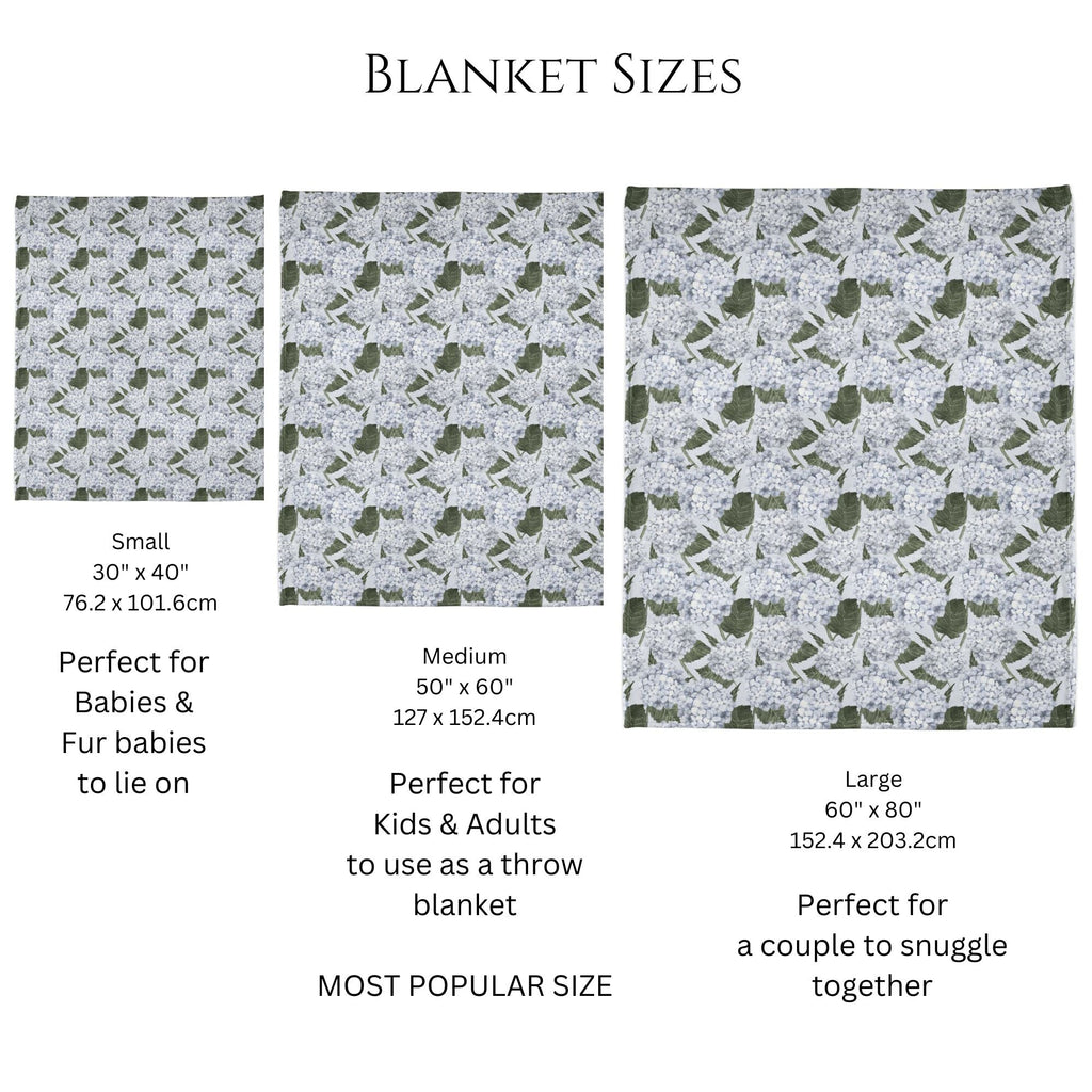 Hydrangea Garden Soft Fleece Blanket - Blue - Hydrangea Lane Home