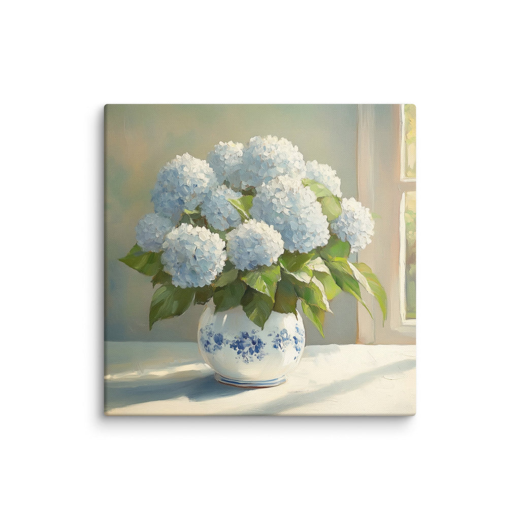 Hydrangeas in Window Art Canvas - Hydrangea Lane Home