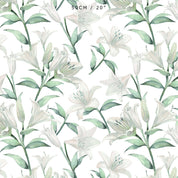 Lilies Fabric - White - Hydrangea Lane Home