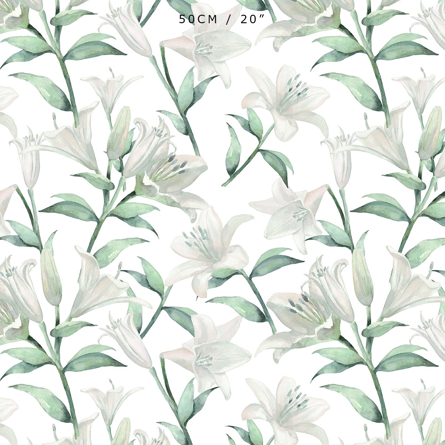 Lilies Fabric - White - Hydrangea Lane Home