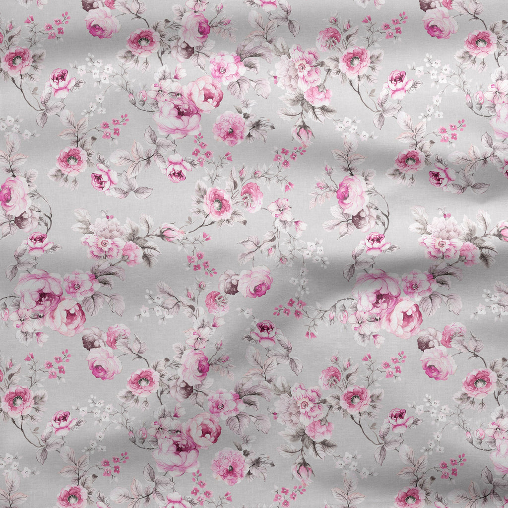 Louise English Country Rose - Pink on Linen - Hydrangea Lane Home