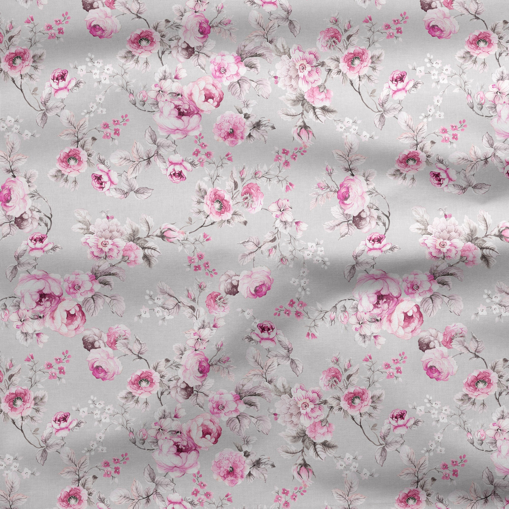 Louise English Country Rose - Pink on Linen - Hydrangea Lane Home