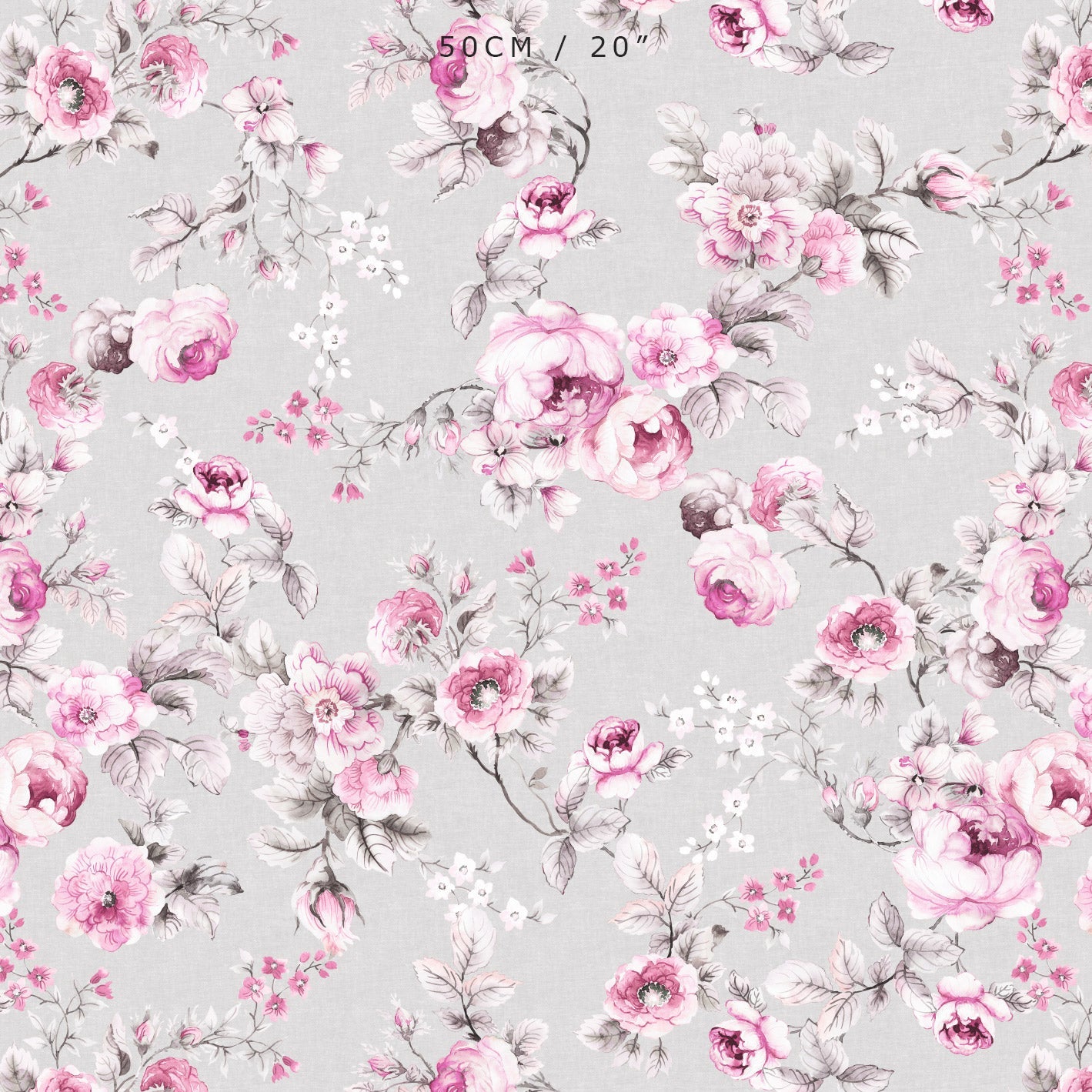Louise English Country Rose - Pink on Linen - Hydrangea Lane Home