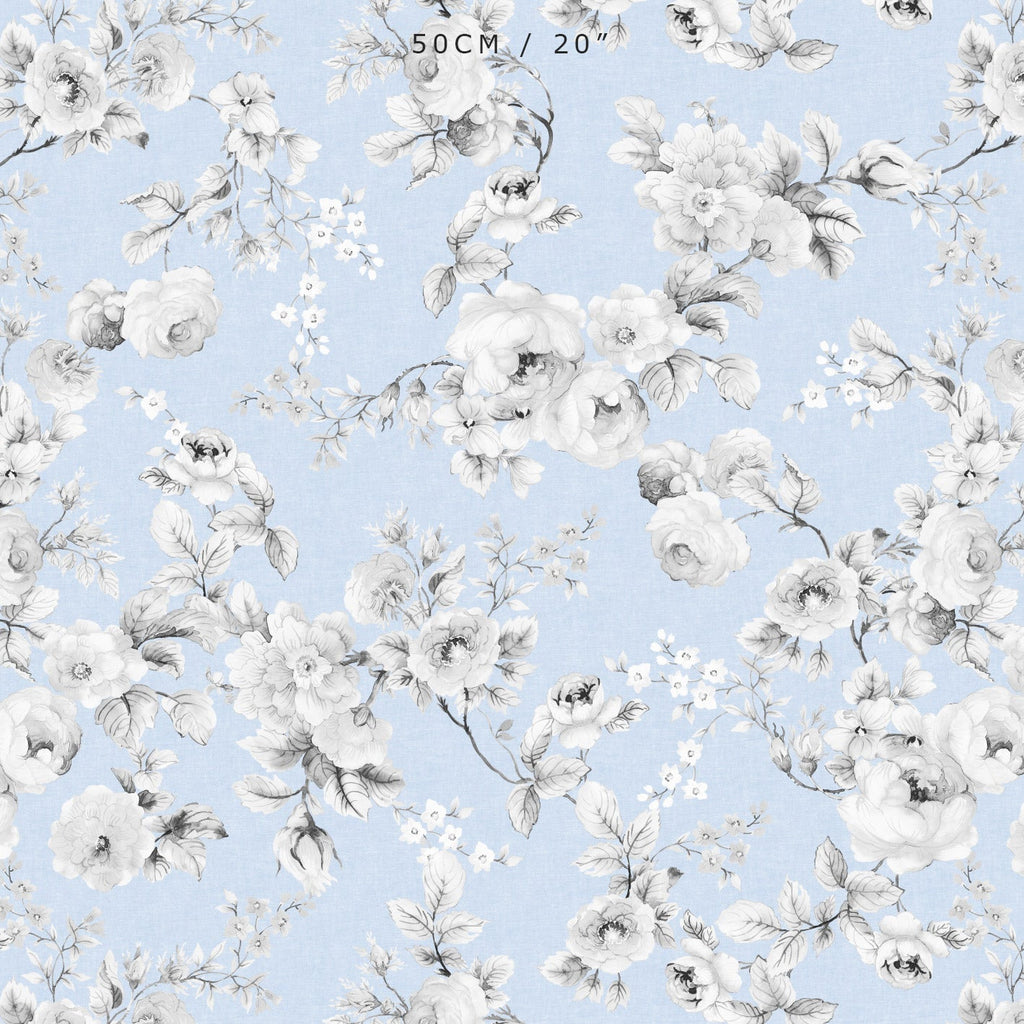 Louise English Country Rose - White on Serenity - Hydrangea Lane Home