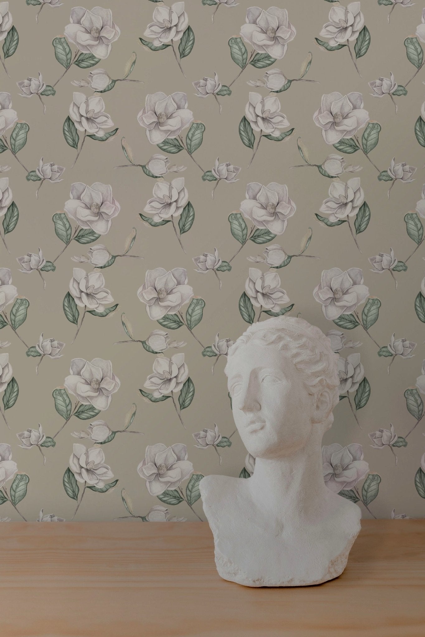 Magnolia Wallpaper - Linen - Hydrangea Lane Home