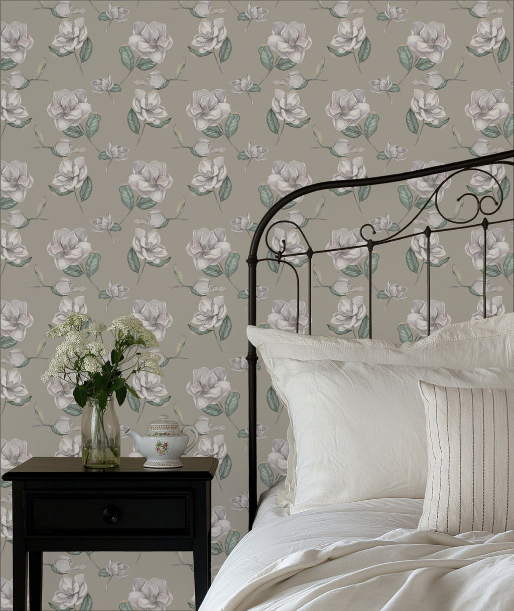 Magnolia Wallpaper - Linen - Hydrangea Lane Home