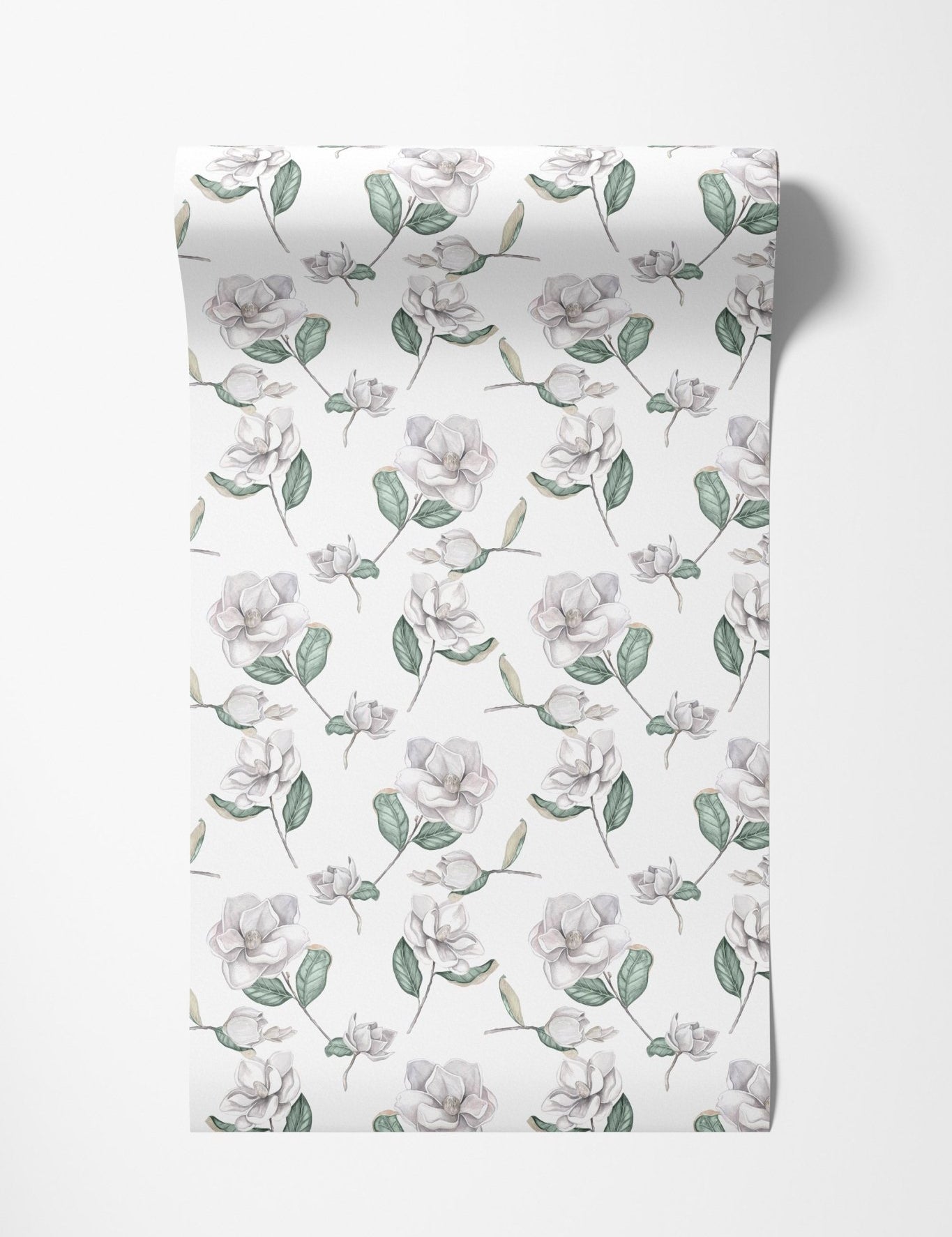 Magnolia Wallpaper - White - Hydrangea Lane Home