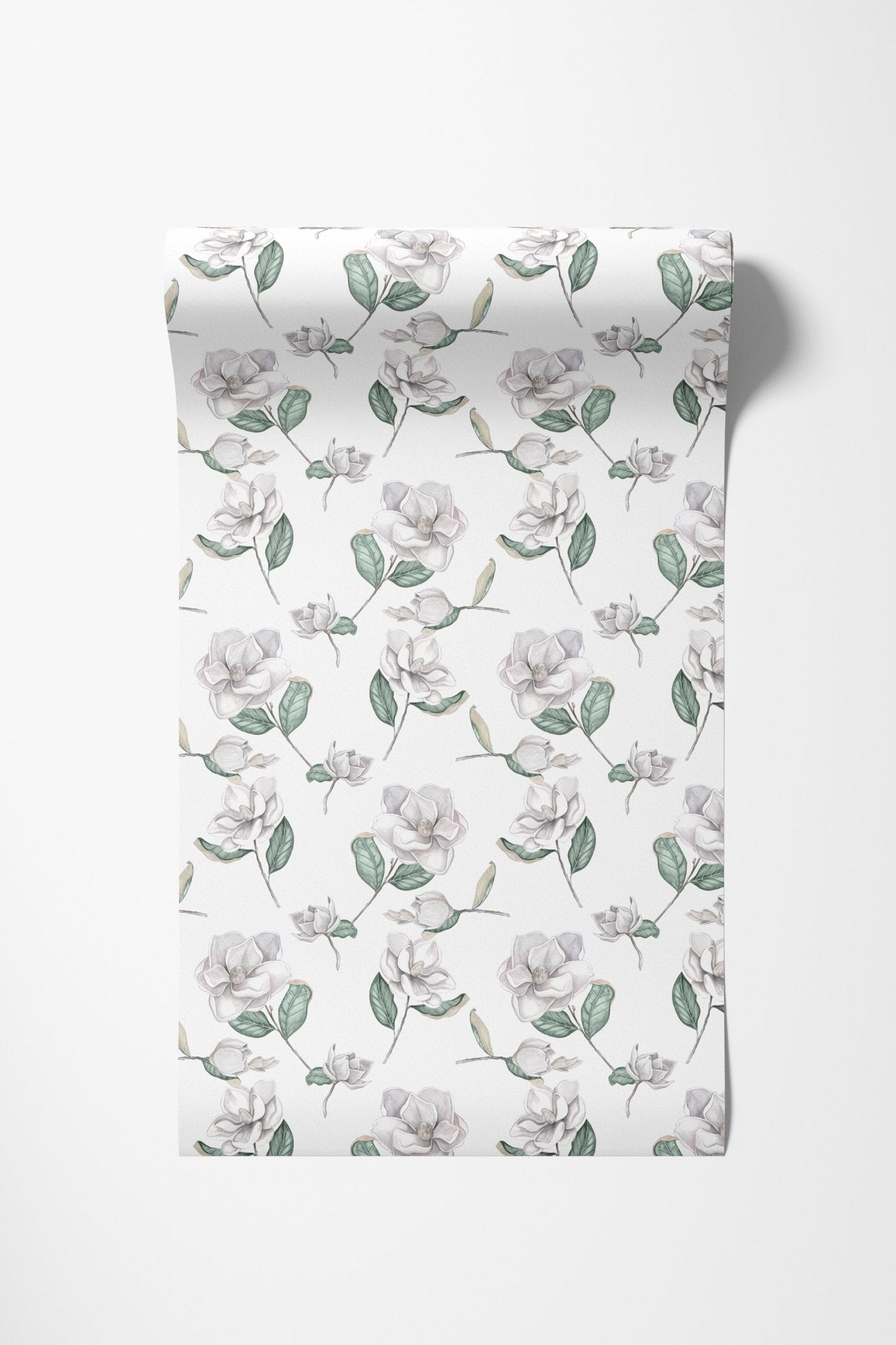 Magnolia Wallpaper - White - Hydrangea Lane Home