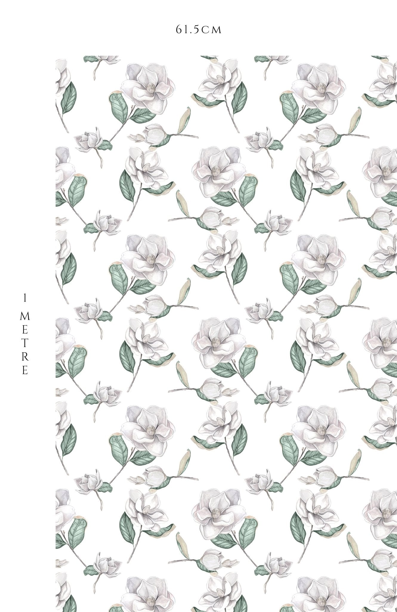 Magnolia Wallpaper - White - Hydrangea Lane Home