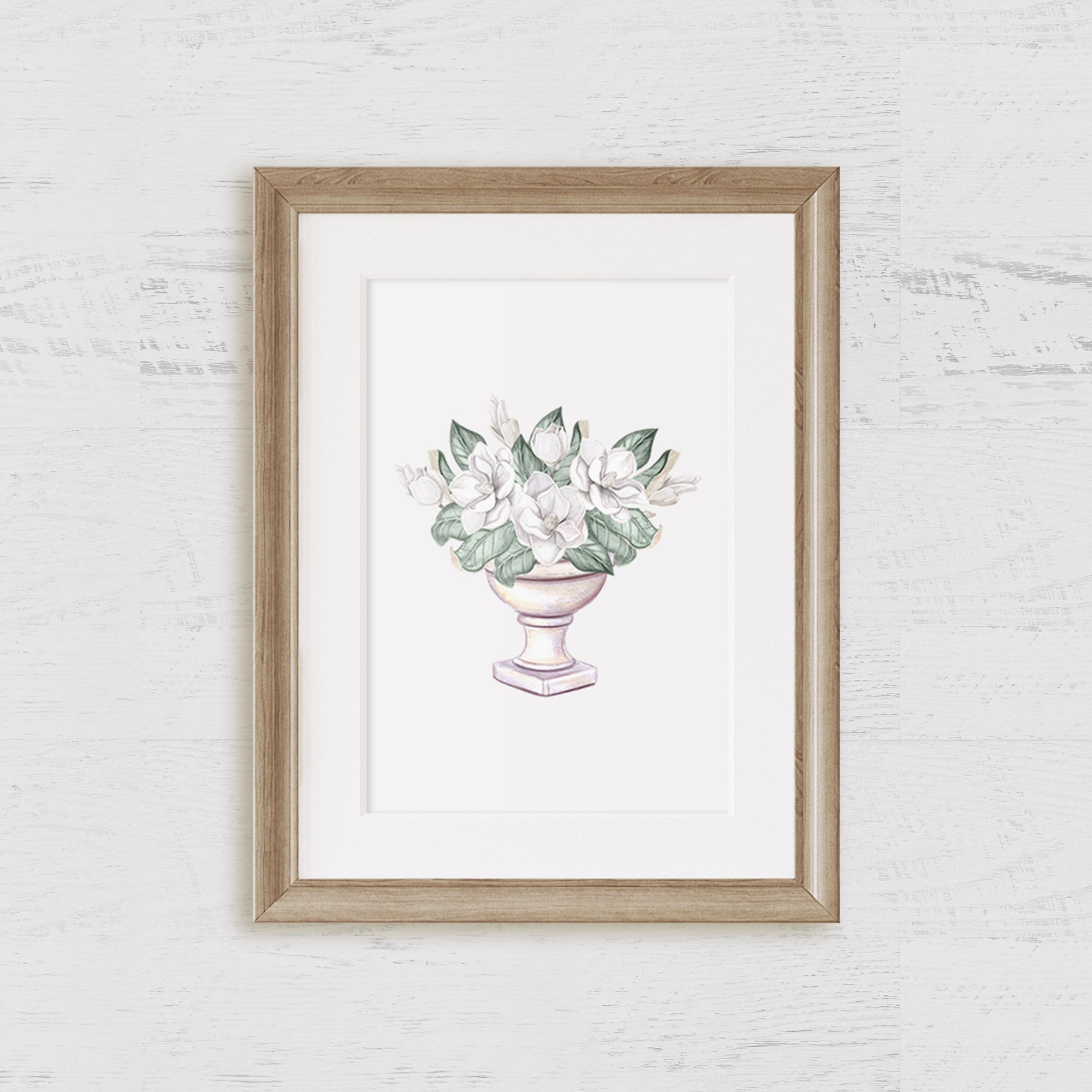 Magnolias in Urn Botanical Art Print - Hydrangea Lane Home