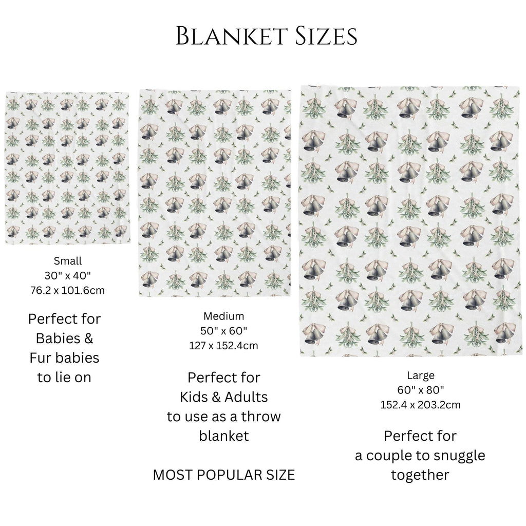 Mistletoe and Silver Bells Christmas Blanket - Hydrangea Lane Home