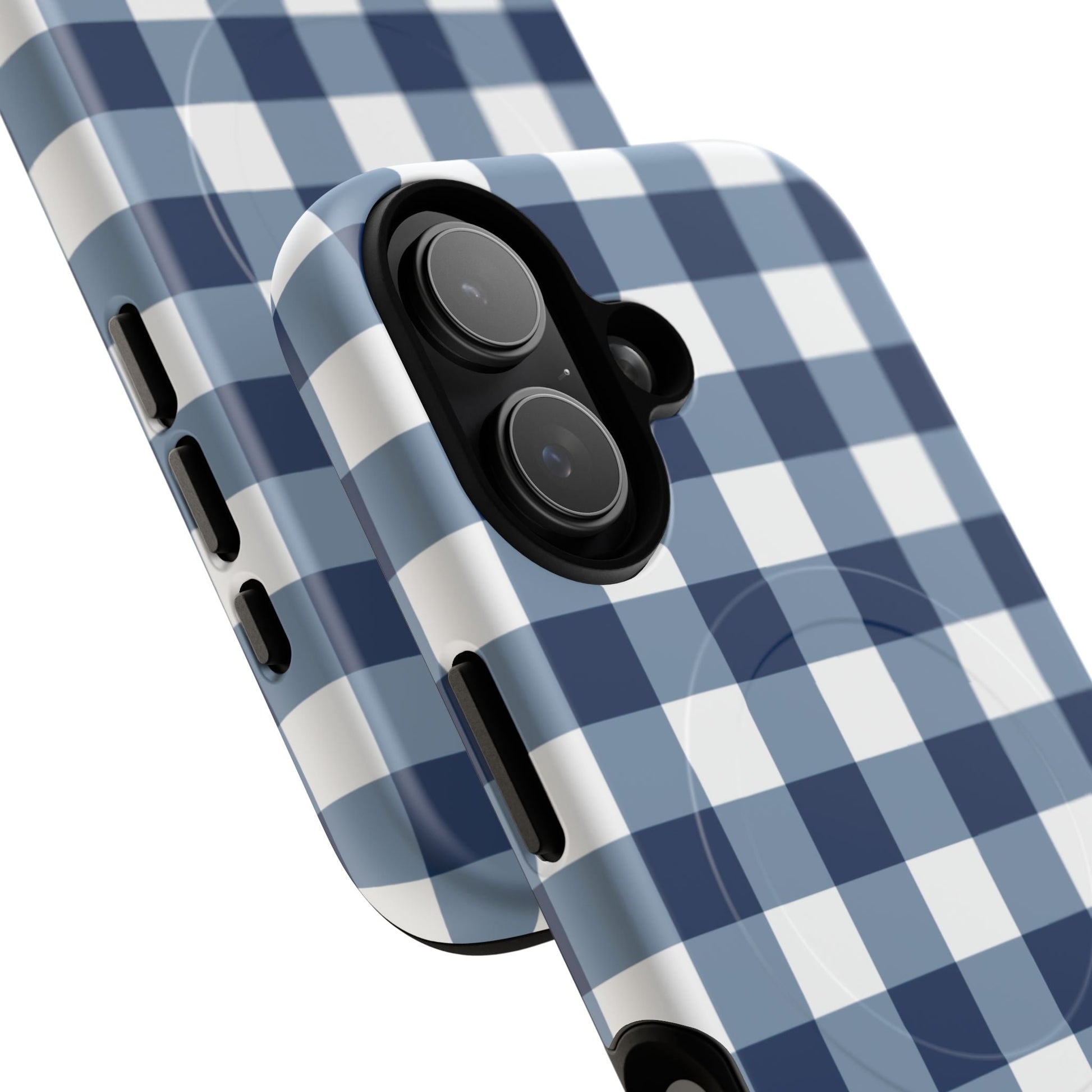 Navy Gingham Check MagSafe Tough iPhone Case - Hydrangea Lane Home