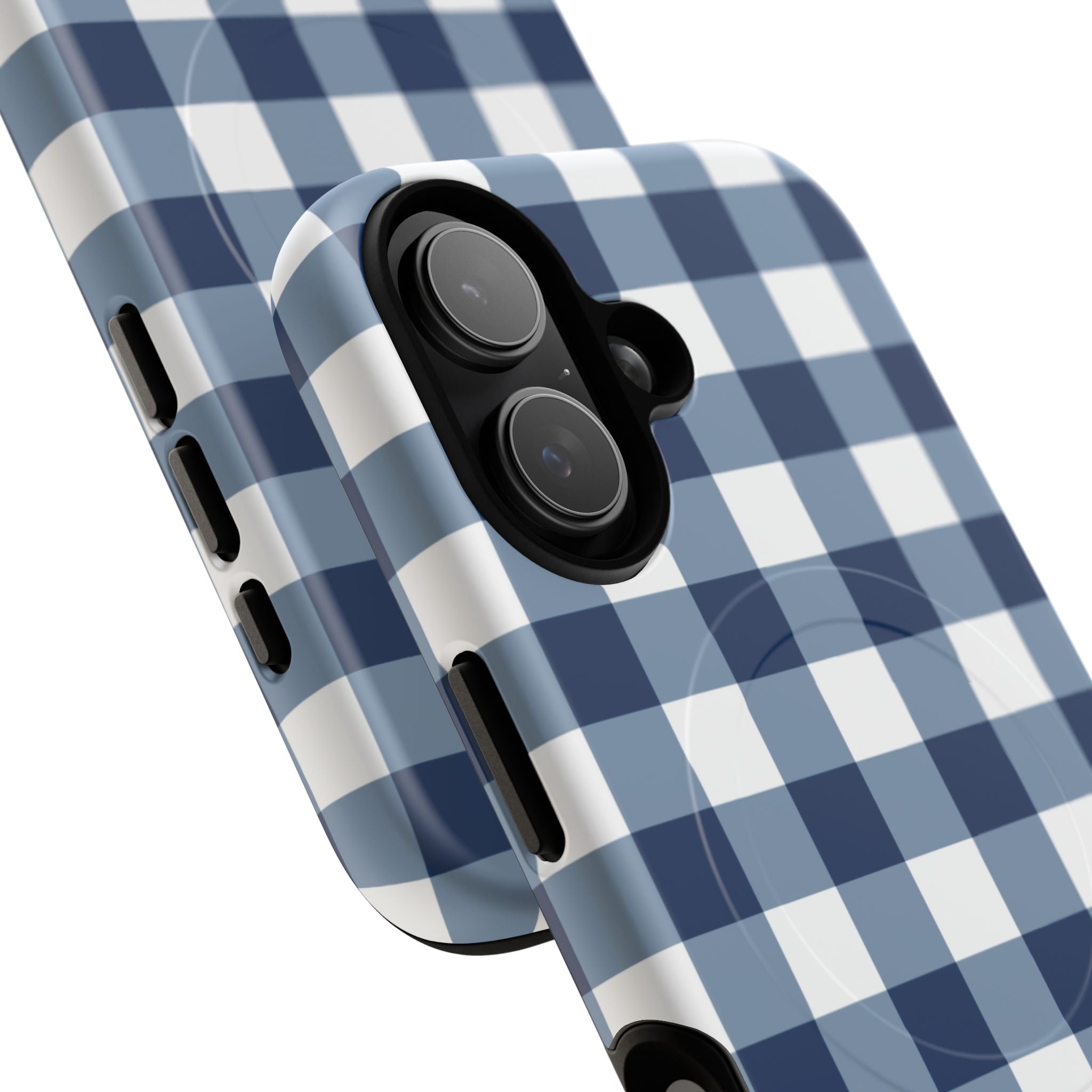 Navy Gingham Check MagSafe Tough iPhone Case - Hydrangea Lane Home