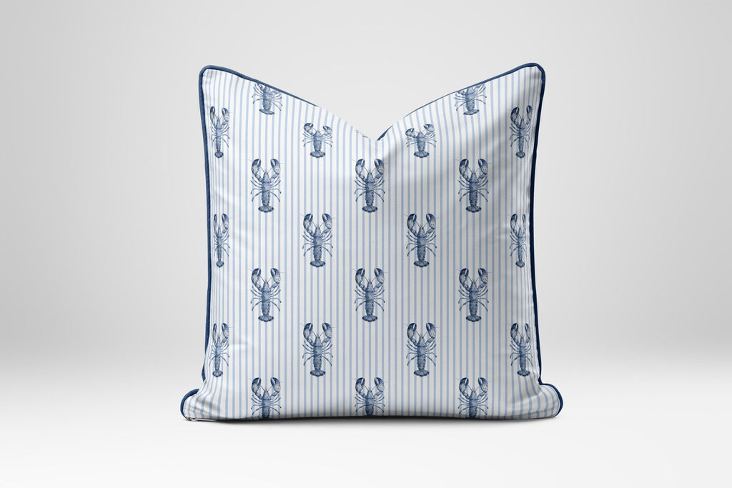 New England Blue Lobster Stripe Fabric - Hydrangea Lane Home