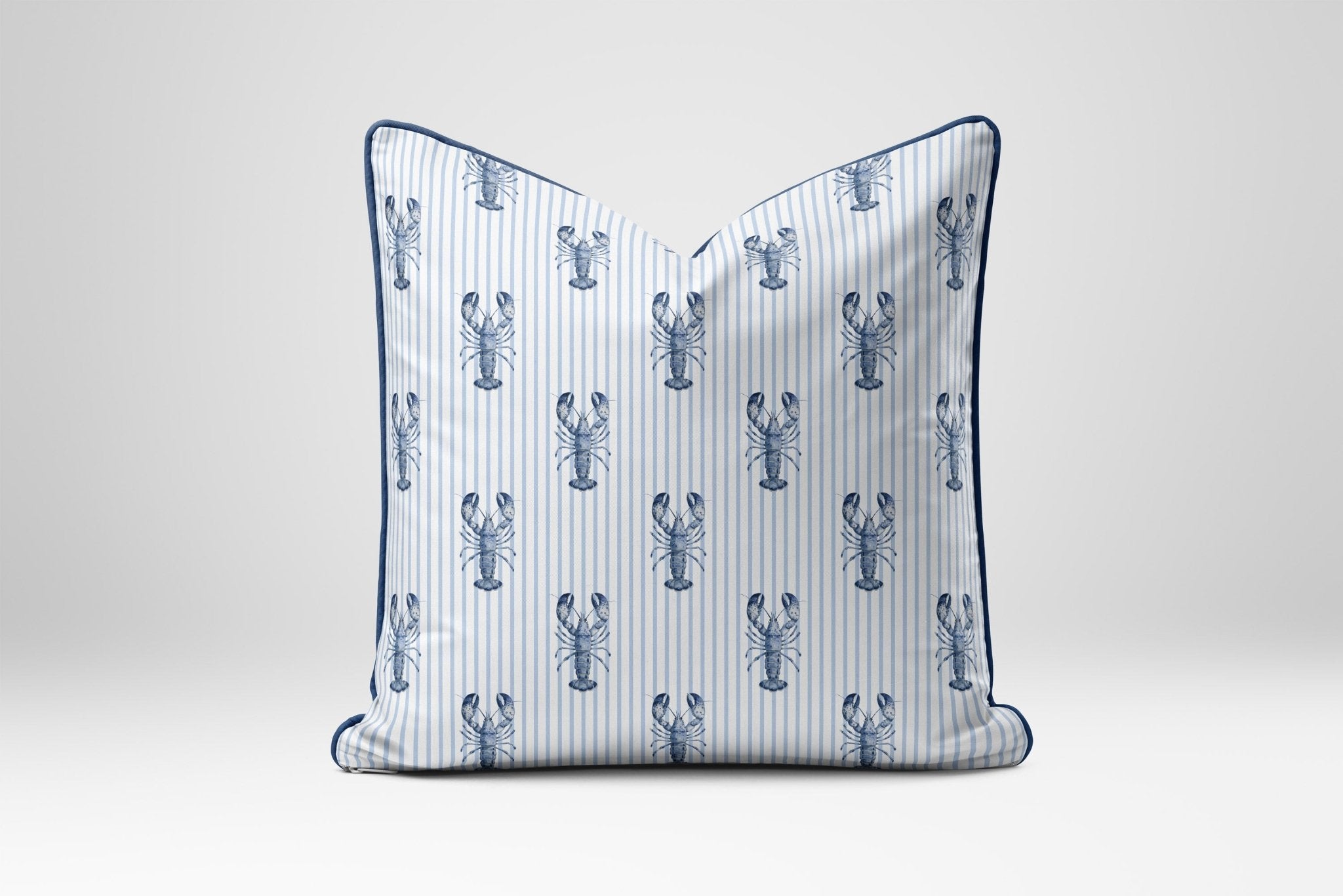 New England Blue Lobster Stripe Fabric - Hydrangea Lane Home