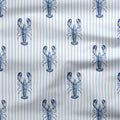 New England Blue Lobster Stripe Fabric - Hydrangea Lane Home