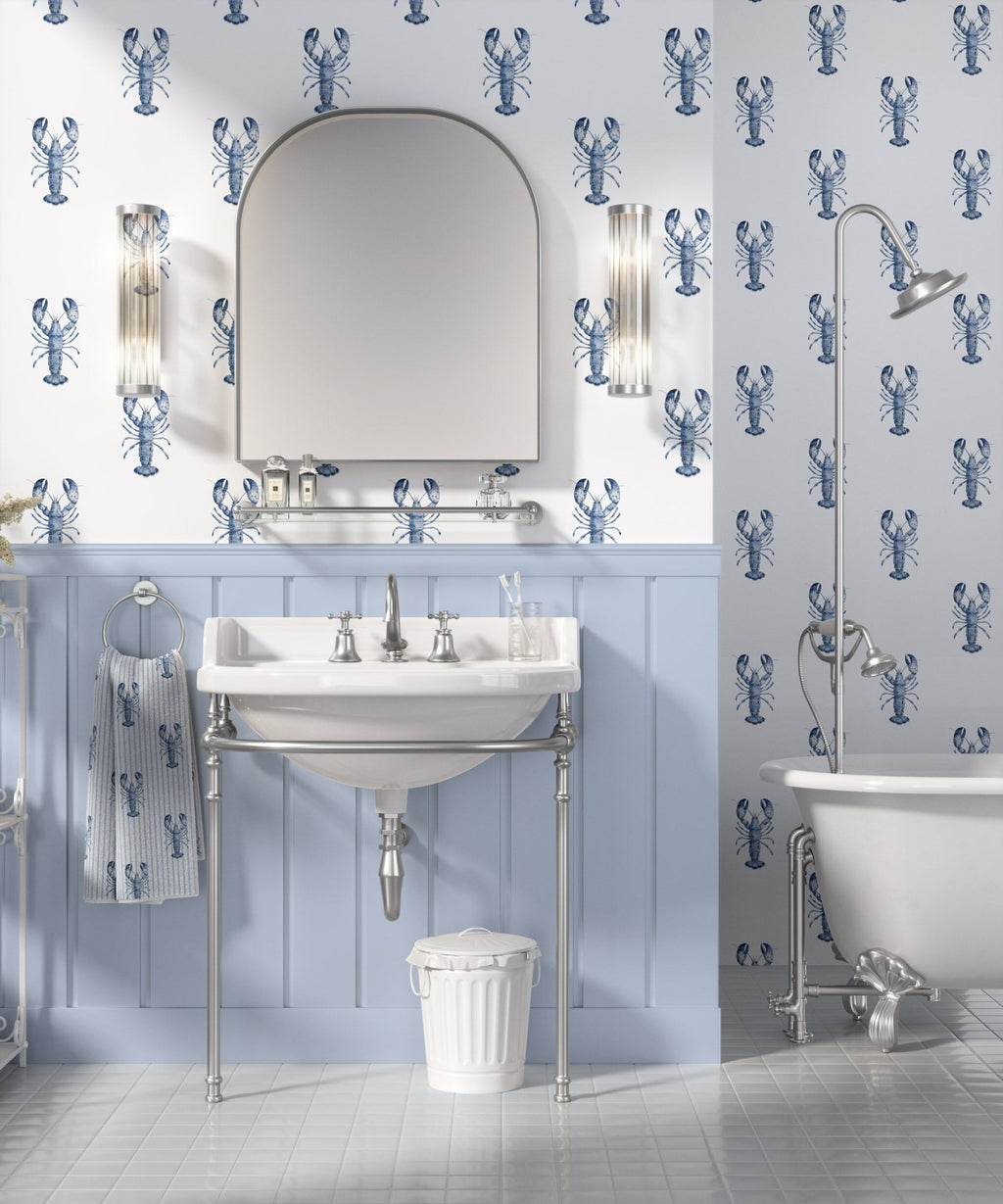 New England Blue Lobster Wallpaper - Hydrangea Lane Home
