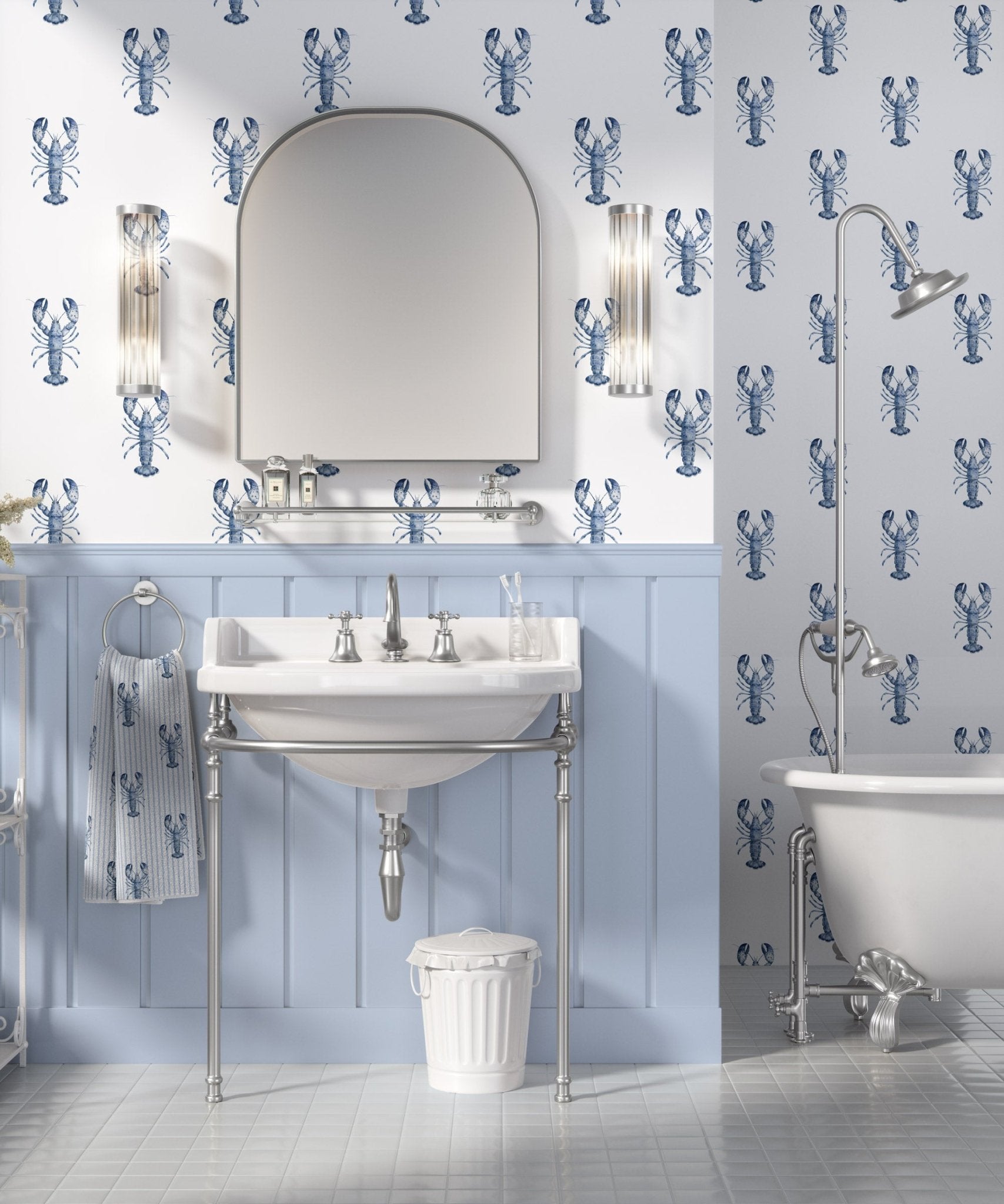 New England Blue Lobster Wallpaper - Hydrangea Lane Home