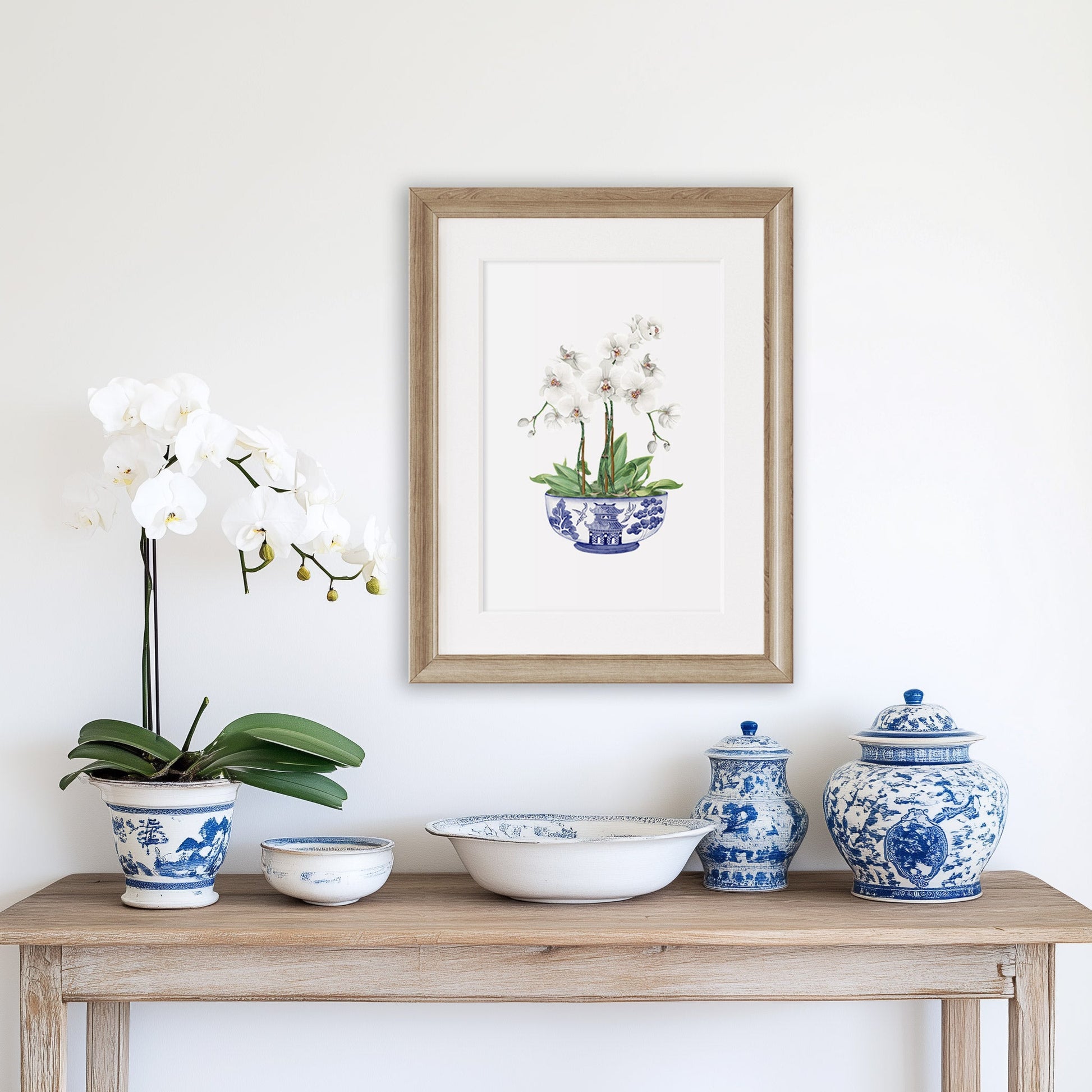 Orchid Chinoiserie Watercolour Art Print - Hydrangea Lane Home