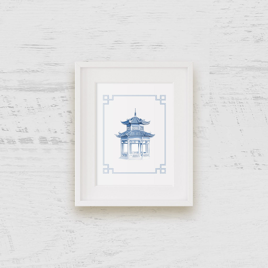 Pagoda 1 Chinoiserie Art Print - Hydrangea Lane Home