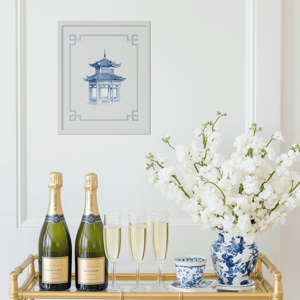 Pagoda 1 Chinoiserie Art Print - Hydrangea Lane Home