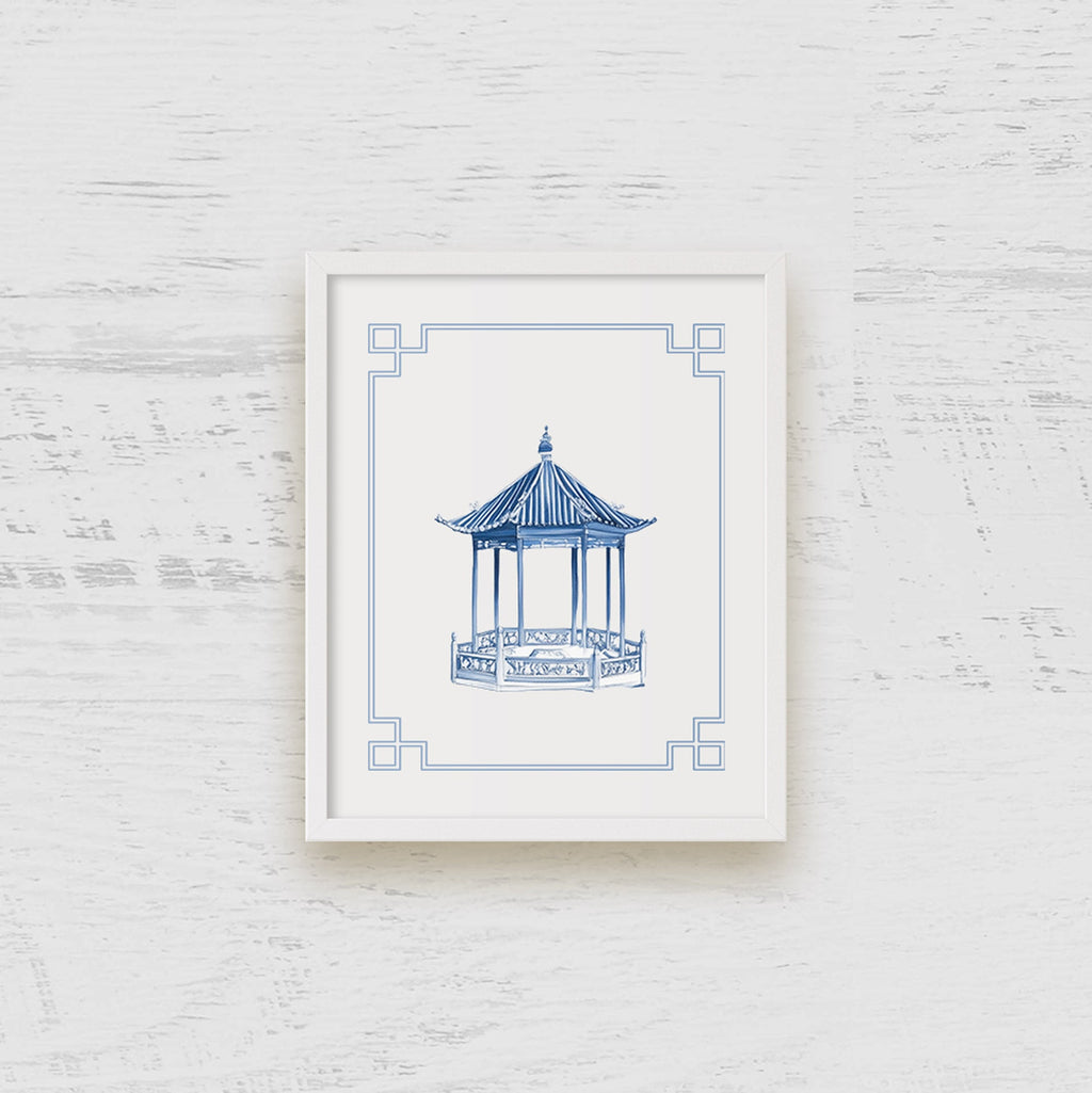 Pagoda 2 Chinoiserie Art Print - Hydrangea Lane Home