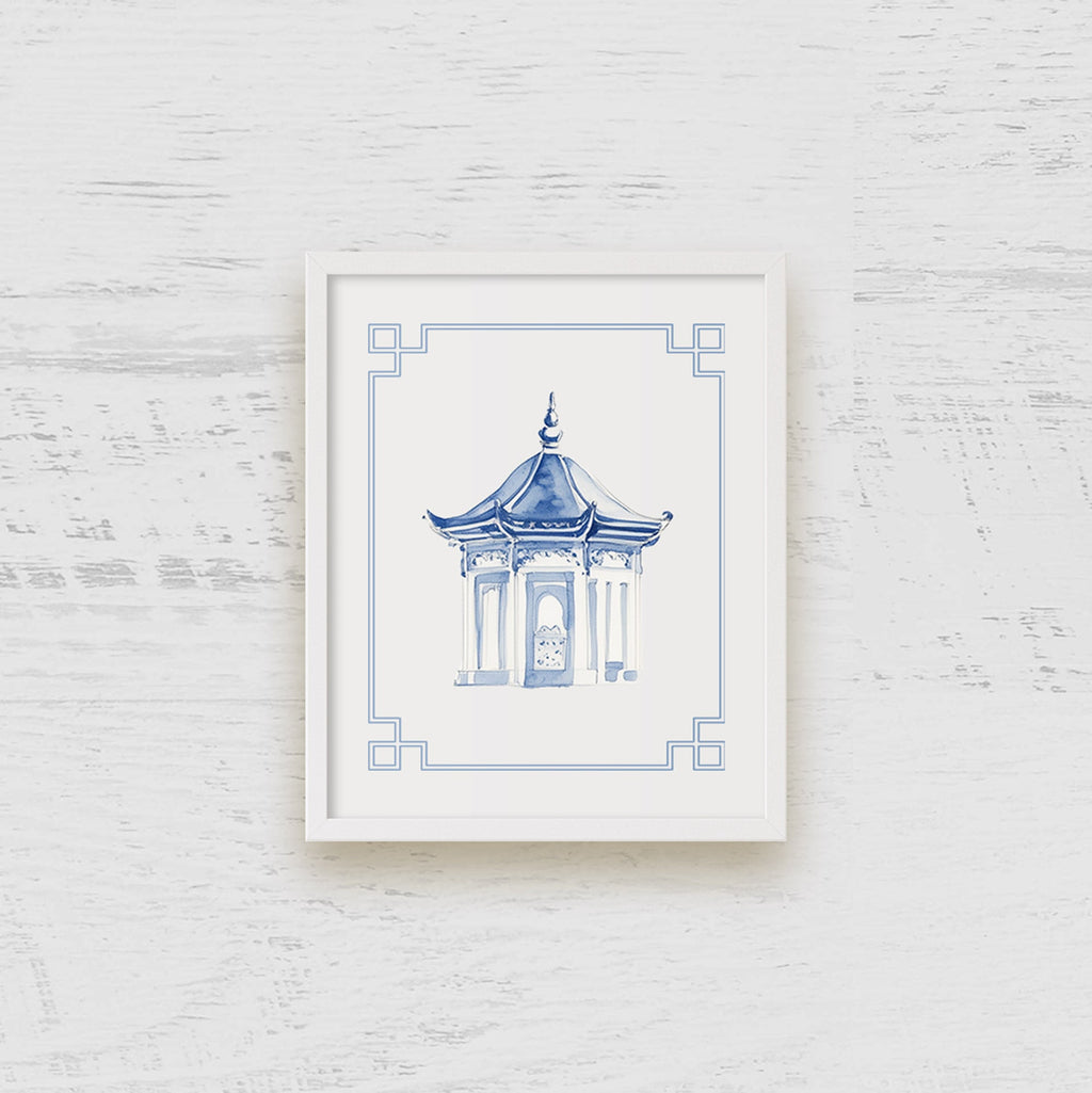 Pagoda 3 Chinoiserie Art Print - Hydrangea Lane Home